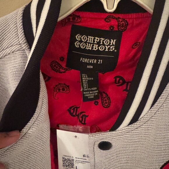 Compton Cowboys x Forever 21 Men’s Varsity Jacket – Large – Western Horseback Gr - Picture 10 of 16